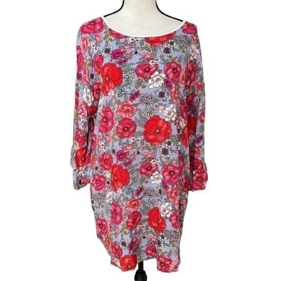 KENSIE FLORAL PRINTED QUARTER SLEEVE BLOUSE/dress size M - Picture 1 of 7